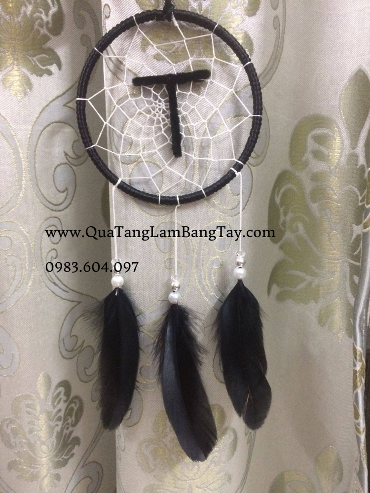 dreamcatcher đen trắng khắc tên